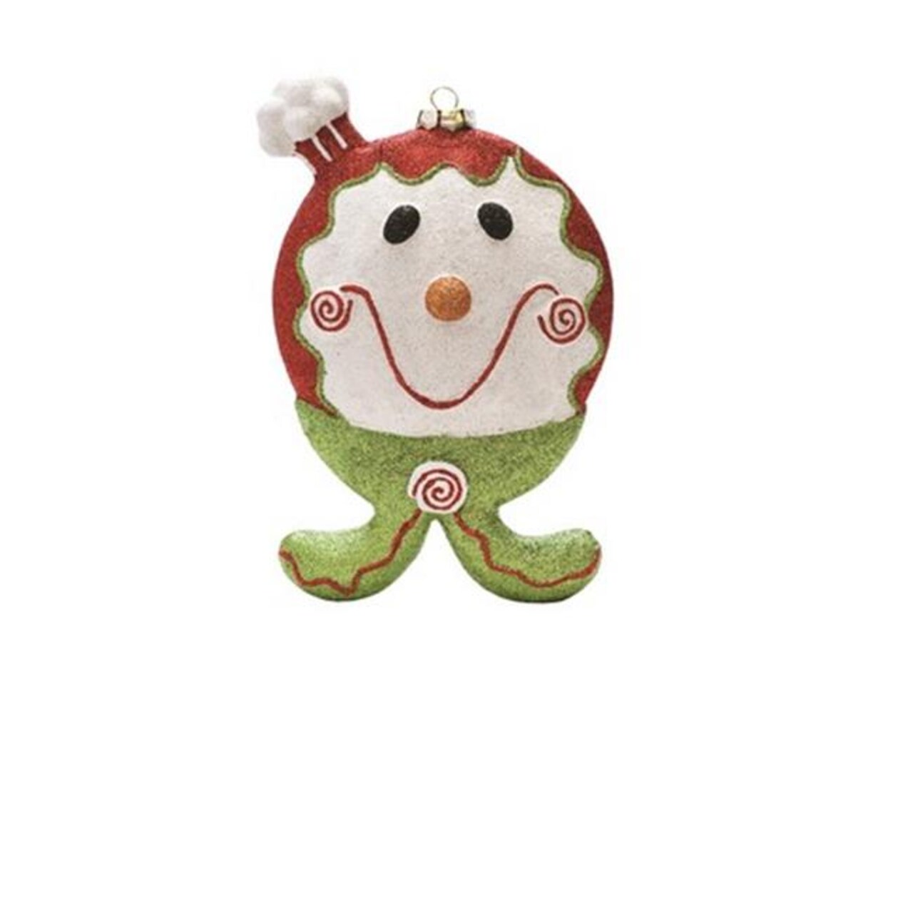 NorthLight 9 in. Merry &#x26; Bright Red, White &#x26; Green Glittered Shatterproof Gingerbread Boy Christmas Ornament